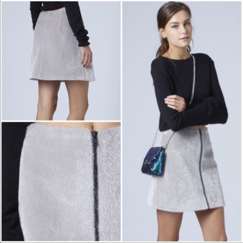 Topshop furry mini skirt